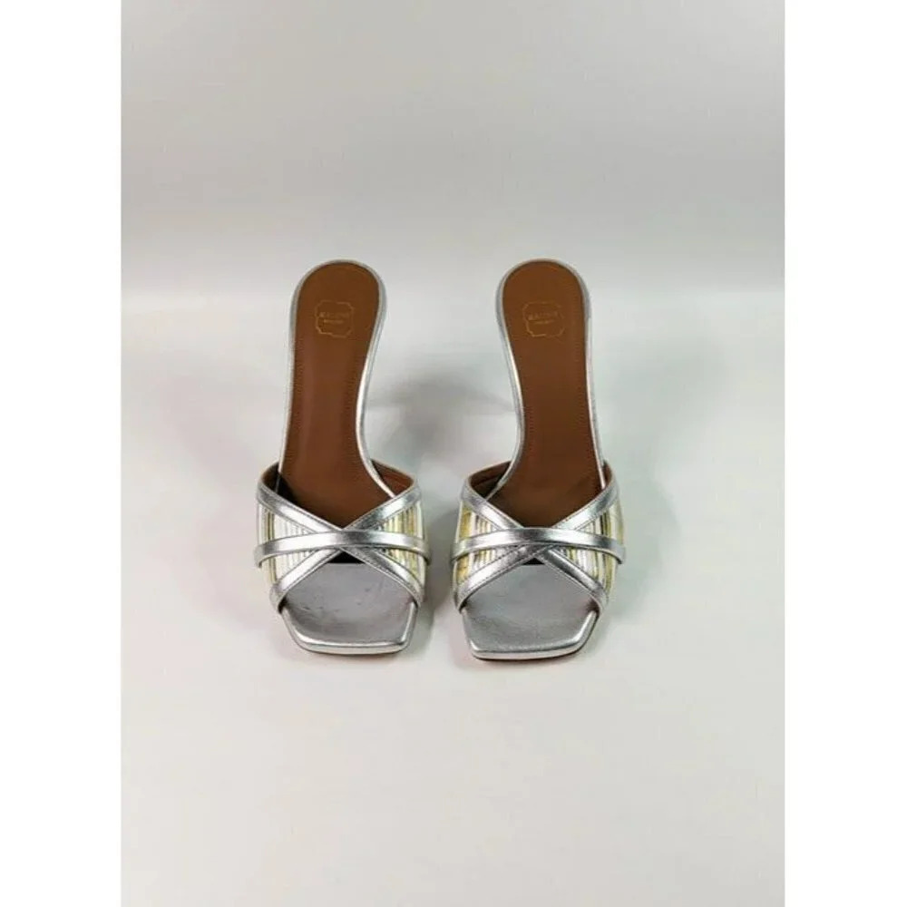 Malone Souliers Women's Perla 85 Metallic Mules Sandals Size 36.5 EU (MSRP $695) - Picture 4 of 11